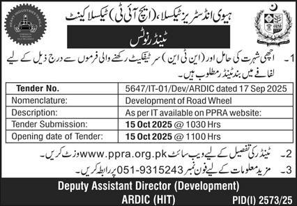 Heavy Industries Taxila Tender Notice 1